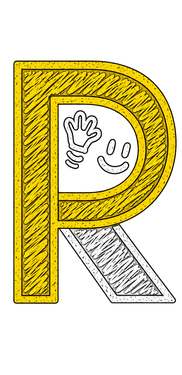 The Ringing Pal logo — a hand-drawn R with a friendly, waving smiley face inside it.